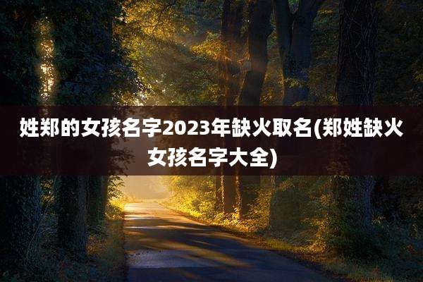 姓郑的女孩名字2023年缺火取名(郑姓缺火女孩名字大全)