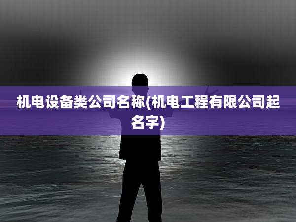 机电设备类公司名称(机电工程有限公司起名字)