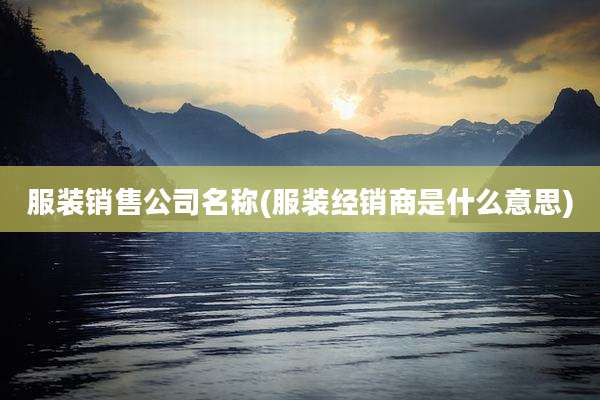 服装销售公司名称(服装经销商是什么意思)