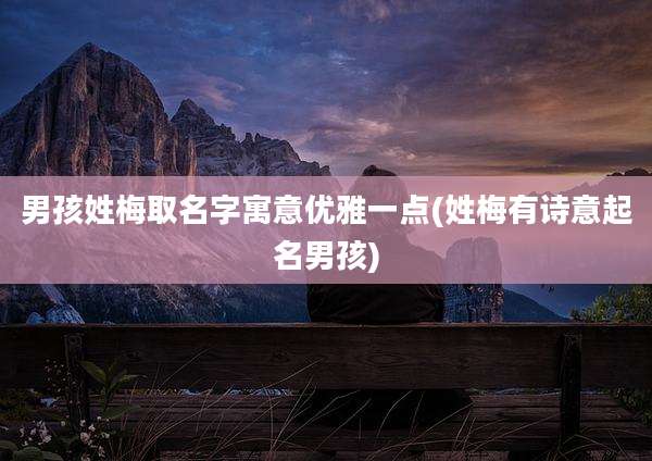 男孩姓梅取名字寓意优雅一点(姓梅有诗意起名男孩)
