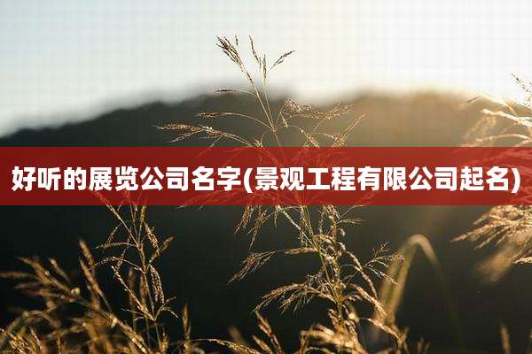 好听的展览公司名字(景观工程有限公司起名)