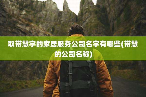 取带慧字的家居服务公司名字有哪些(带慧的公司名称)