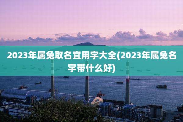 2023年属兔取名宜用字大全(2023年属兔名字带什么好)