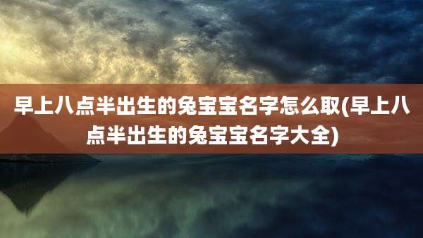 早上八点半出生的兔宝宝名字怎么取(早上八点半出生的兔宝宝名字大全)