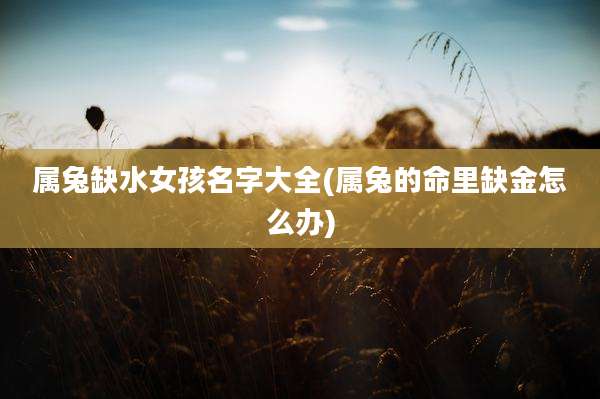 属兔缺水女孩名字大全(属兔的命里缺金怎么办)
