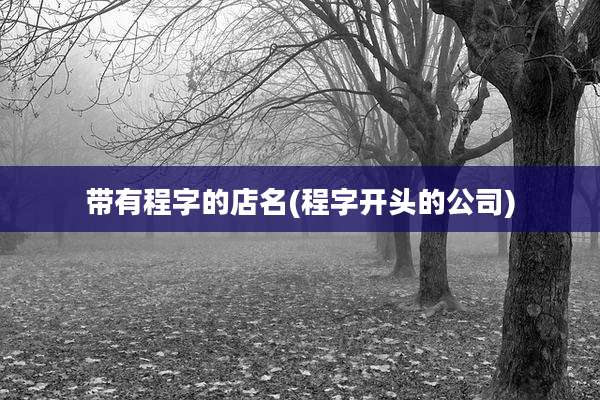 带有程字的店名(程字开头的公司)
