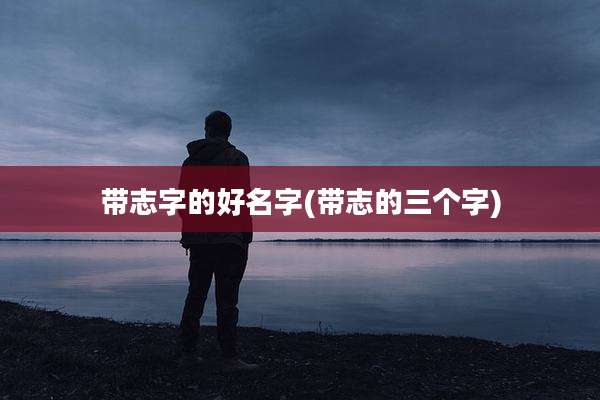 带志字的好名字(带志的三个字)