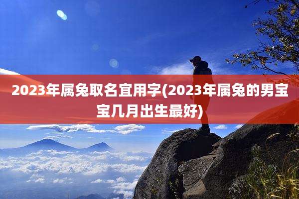 2023年属兔取名宜用字(2023年属兔的男宝宝几月出生最好)