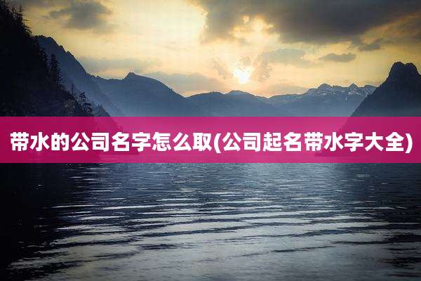 带水的公司名字怎么取(公司起名带水字大全)