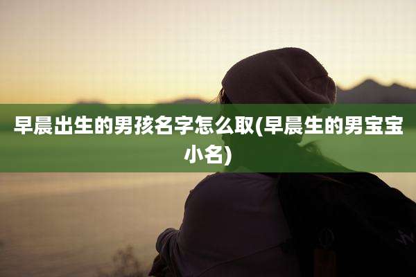 早晨出生的男孩名字怎么取(早晨生的男宝宝小名)