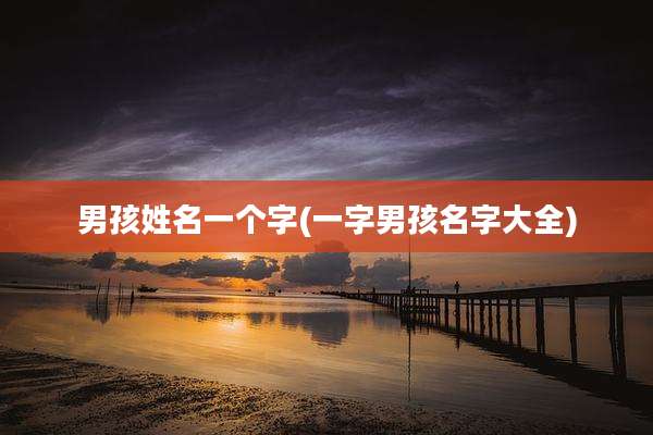 男孩姓名一个字(一字男孩名字大全)