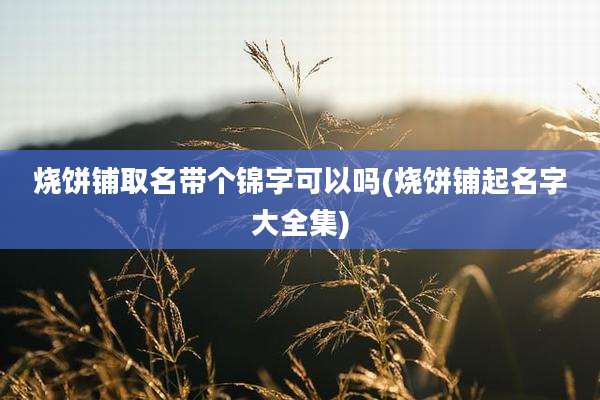 烧饼铺取名带个锦字可以吗(烧饼铺起名字大全集)