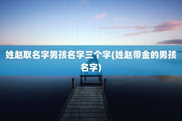 姓赵取名字男孩名字三个字(姓赵带金的男孩名字)