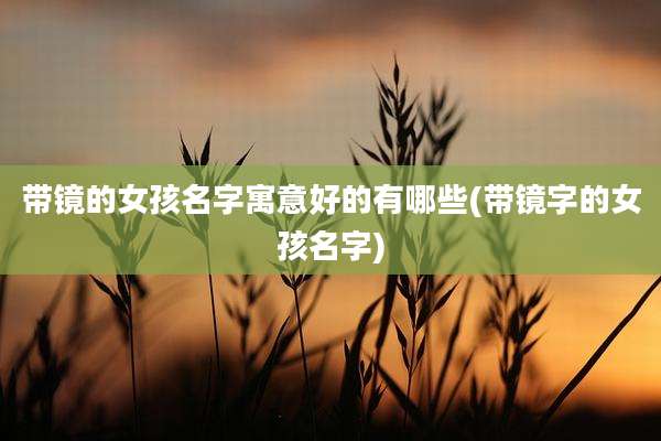 带镜的女孩名字寓意好的有哪些(带镜字的女孩名字)