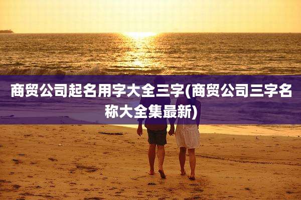 商贸公司起名用字大全三字(商贸公司三字名称大全集最新)