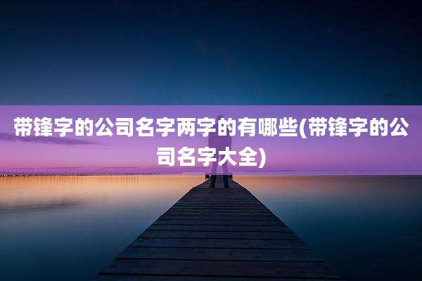 带锋字的公司名字两字的有哪些(带锋字的公司名字大全)