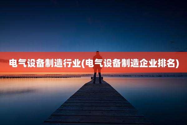 电气设备制造行业(电气设备制造企业排名)