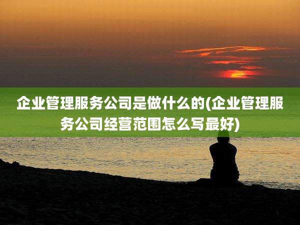 企业管理服务公司是做什么的(企业管理服务公司经营范围怎么写最好)