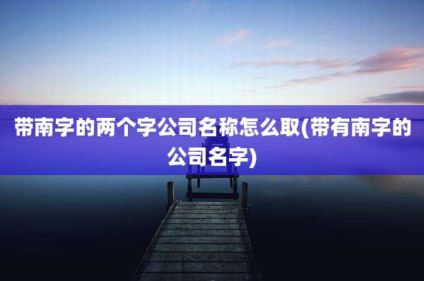 带南字的两个字公司名称怎么取(带有南字的公司名字)