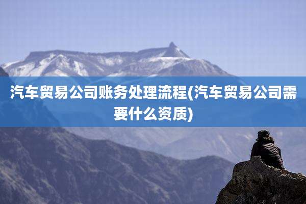汽车贸易公司账务处理流程(汽车贸易公司需要什么资质)