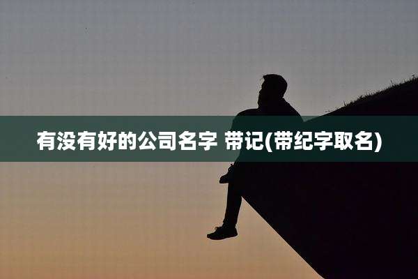 有没有好的公司名字 带记(带纪字取名)