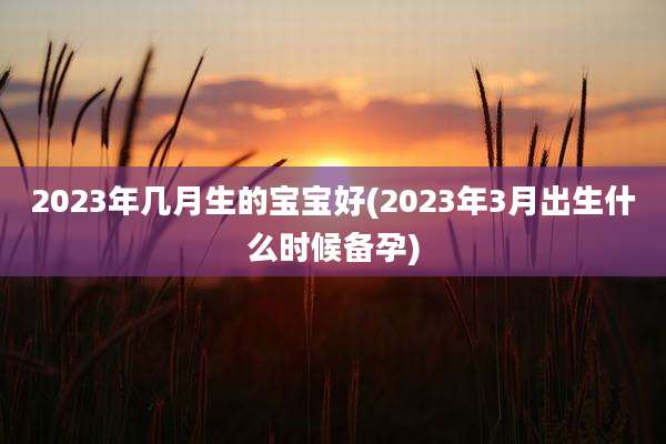 2023年几月生的宝宝好(2023年3月出生什么时候备孕)