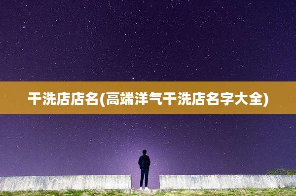 干洗店店名(高端洋气干洗店名字大全)
