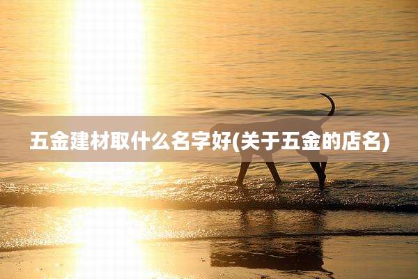 五金建材取什么名字好(关于五金的店名)