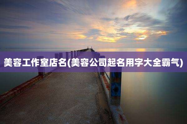 美容工作室店名(美容公司起名用字大全霸气)
