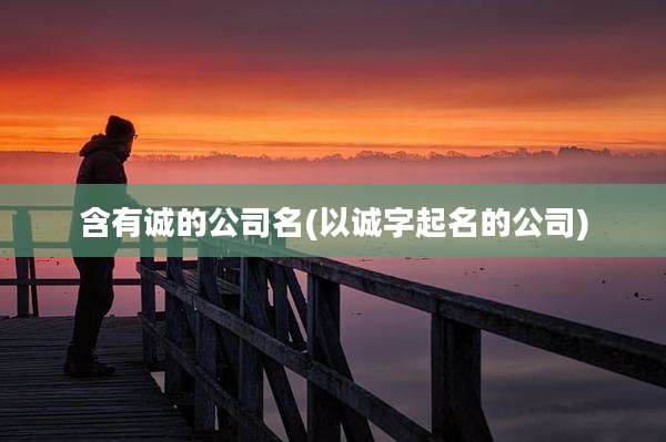 含有诚的公司名(以诚字起名的公司)