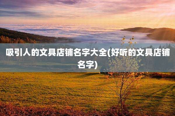 吸引人的文具店铺名字大全(好听的文具店铺名字)