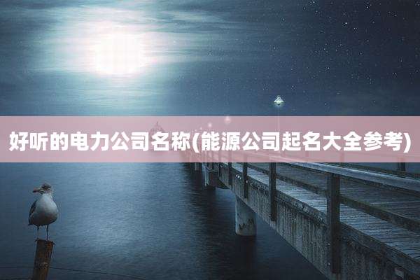 好听的电力公司名称(能源公司起名大全参考)
