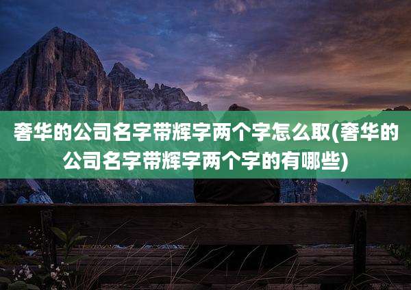 奢华的公司名字带辉字两个字怎么取(奢华的公司名字带辉字两个字的有哪些)