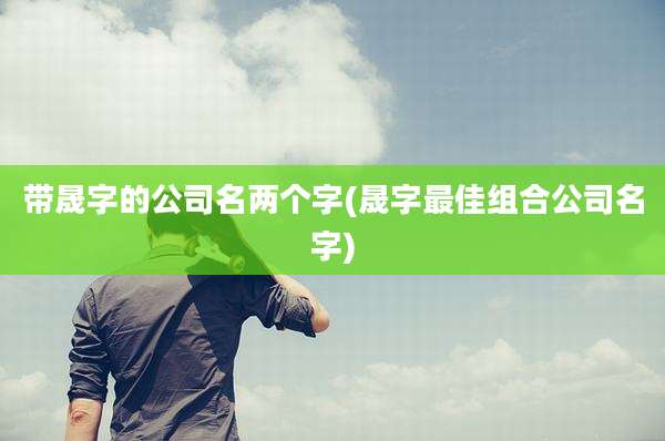 带晟字的公司名两个字(晟字最佳组合公司名字)