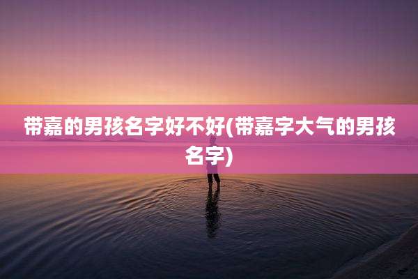 带嘉的男孩名字好不好(带嘉字大气的男孩名字)