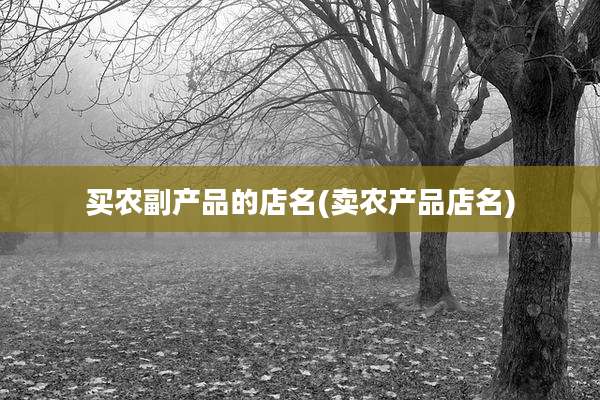 买农副产品的店名(卖农产品店名)