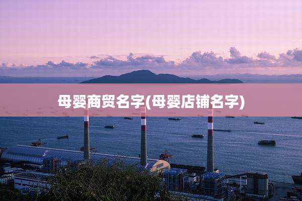 母婴商贸名字(母婴店铺名字)