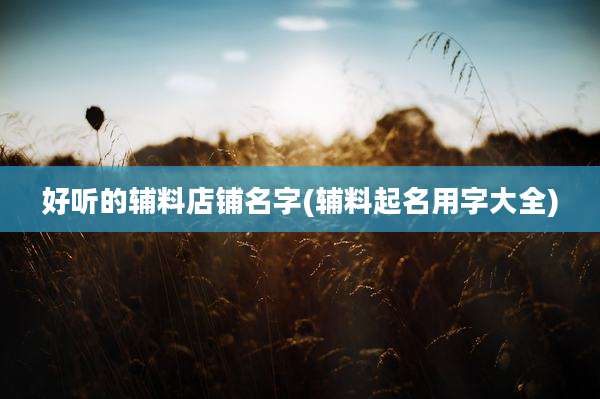好听的辅料店铺名字(辅料起名用字大全)
