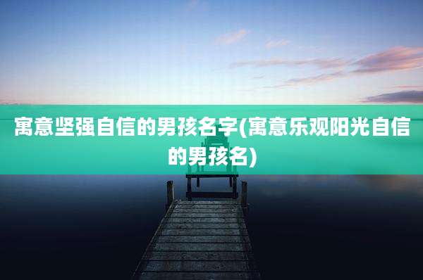 寓意坚强自信的男孩名字(寓意乐观阳光自信的男孩名)