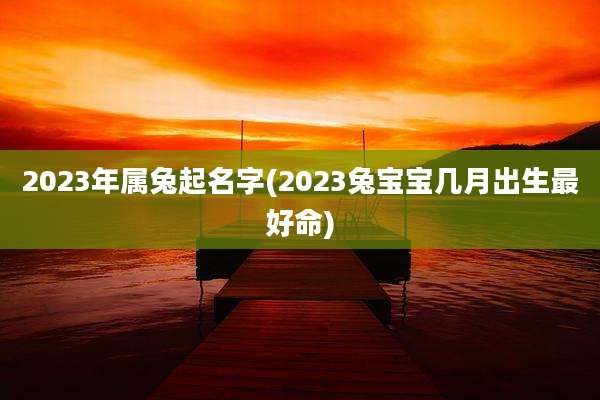 2023年属兔起名字(2023兔宝宝几月出生最好命)