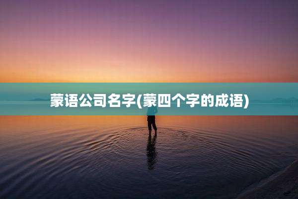 蒙语公司名字(蒙四个字的成语)