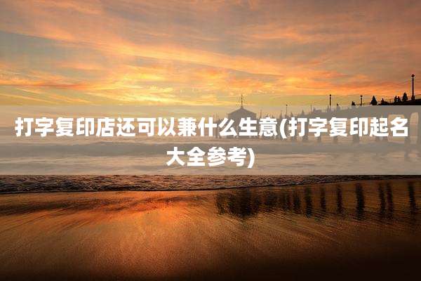 打字复印店还可以兼什么生意(打字复印起名大全参考)