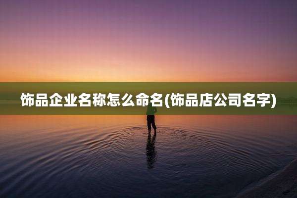 饰品企业名称怎么命名(饰品店公司名字)
