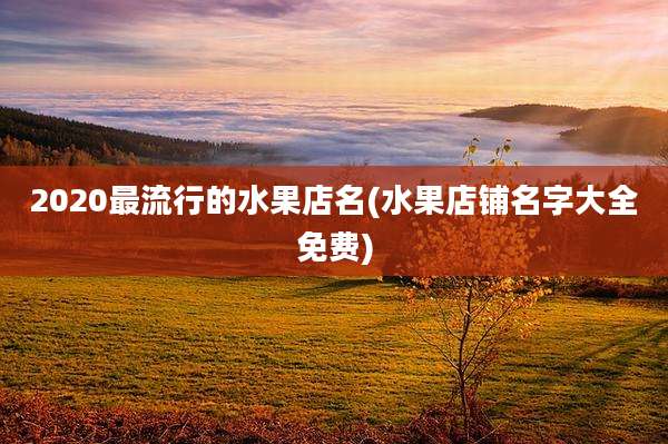 2020最流行的水果店名(水果店铺名字大全免费)