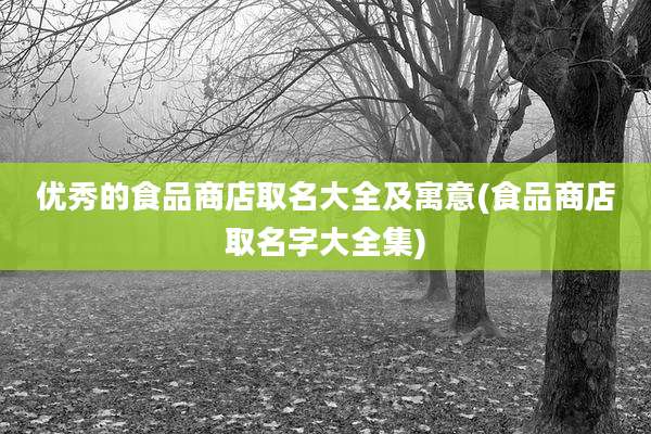 优秀的食品商店取名大全及寓意(食品商店取名字大全集)