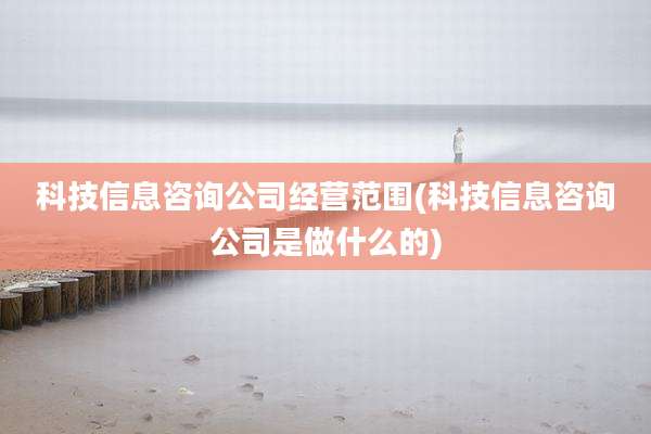 科技信息咨询公司经营范围(科技信息咨询公司是做什么的)