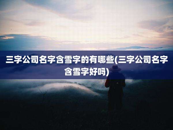 三字公司名字含雪字的有哪些(三字公司名字含雪字好吗)