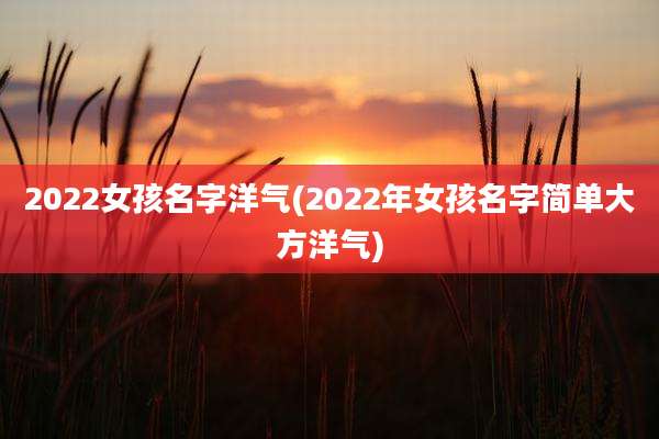 2022女孩名字洋气(2022年女孩名字简单大方洋气)