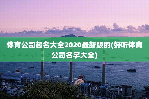 体育公司起名大全2020最新版的(好听体育公司名字大全)