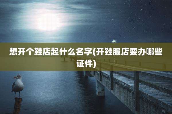 想开个鞋店起什么名字(开鞋服店要办哪些证件)